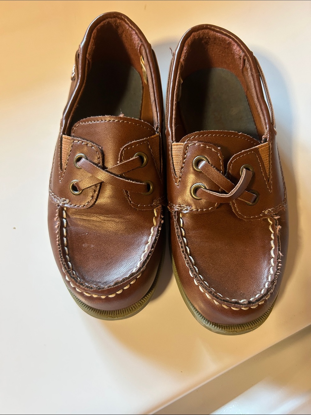 Carter's Brown Toddler Leather Moccasin Boat Shoes